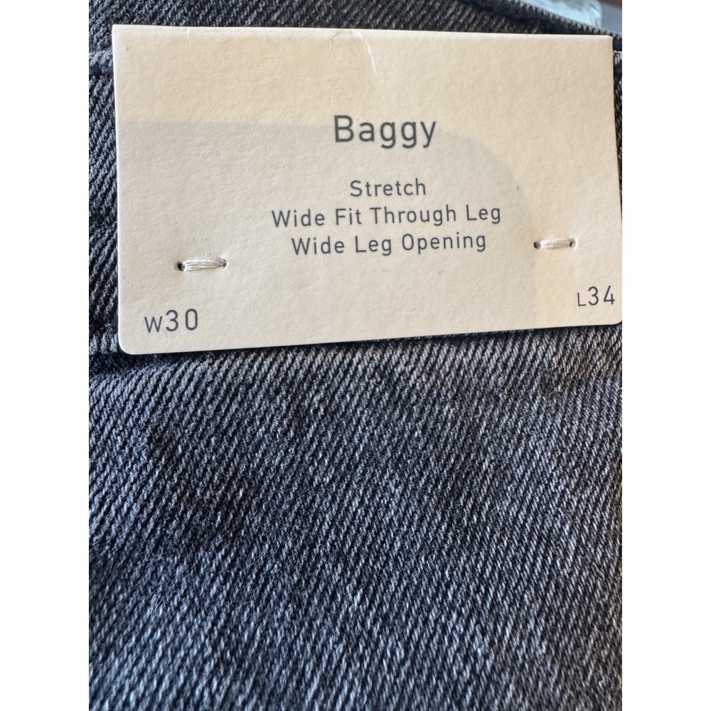 Hollister Men's Baggy 30 x 34 Black Distressed Jeans Oversized Retail $50 NWT! - Picture 6 of 9